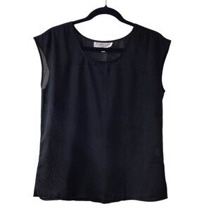 Francesca’s Collections Top Women’s S Small Black Sleeveless Sheer Blouse Shirt